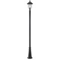 Z-Lite Armstrong Outdoor Post Light, Black & Clear Waterglass 533PHM-519P-BK